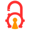 Red Yellow Modern Key Hole Logo Design